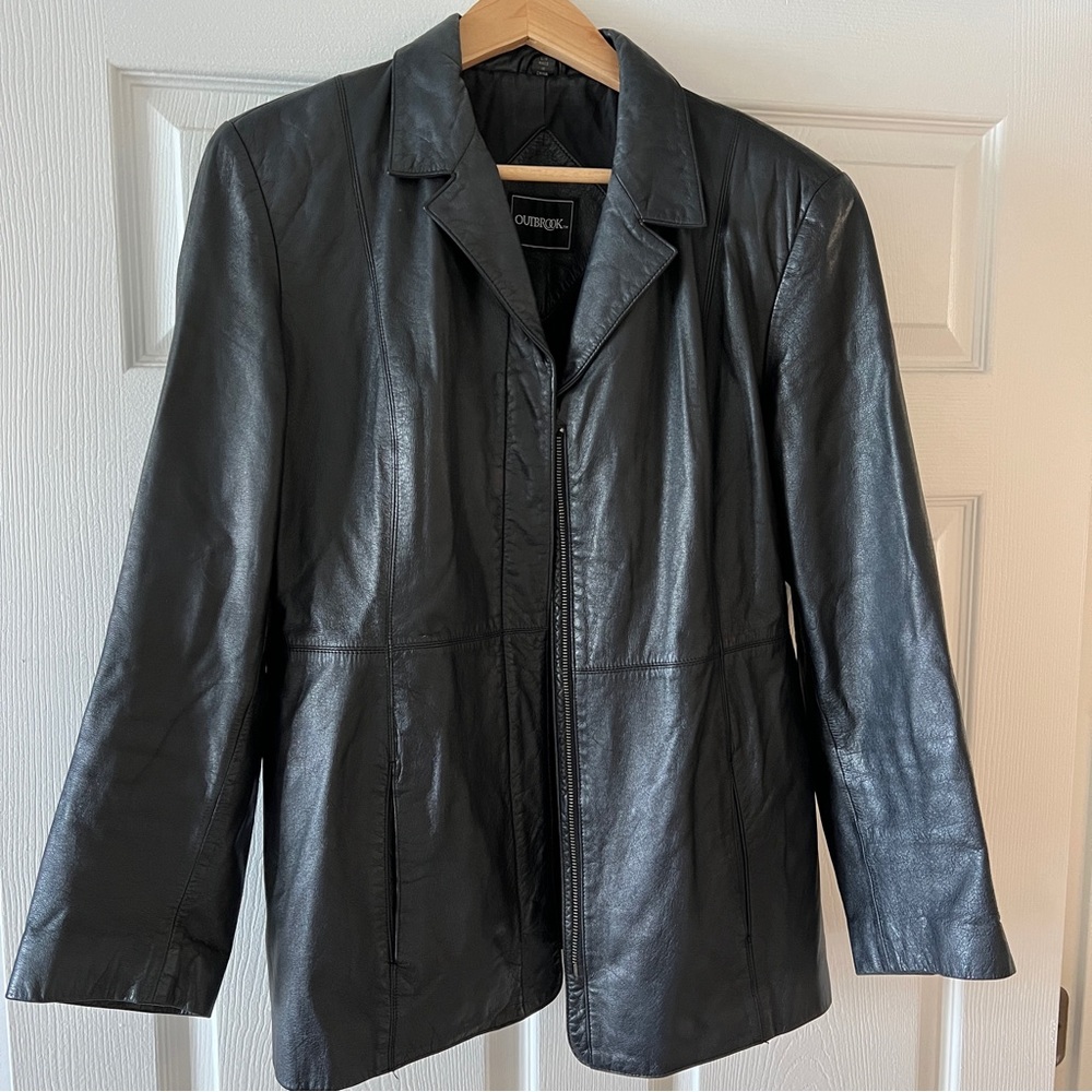 Vintage Leather Jacket Women’s Black Outbrook Size L